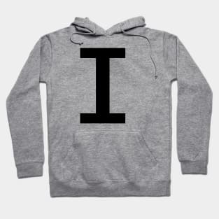 The letter I in Black Text Hoodie